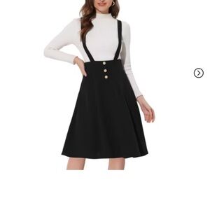 NWT Allegra K Black Suspender Skirt Size XS